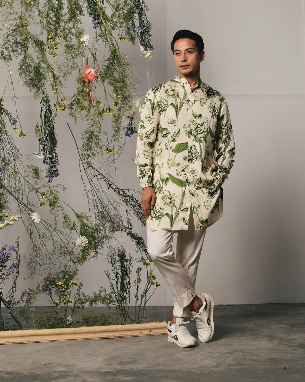 Olive Brava Kurta & Pajama Bandi Set