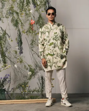 Olive Brava Kurta & Pajama Bandi Set