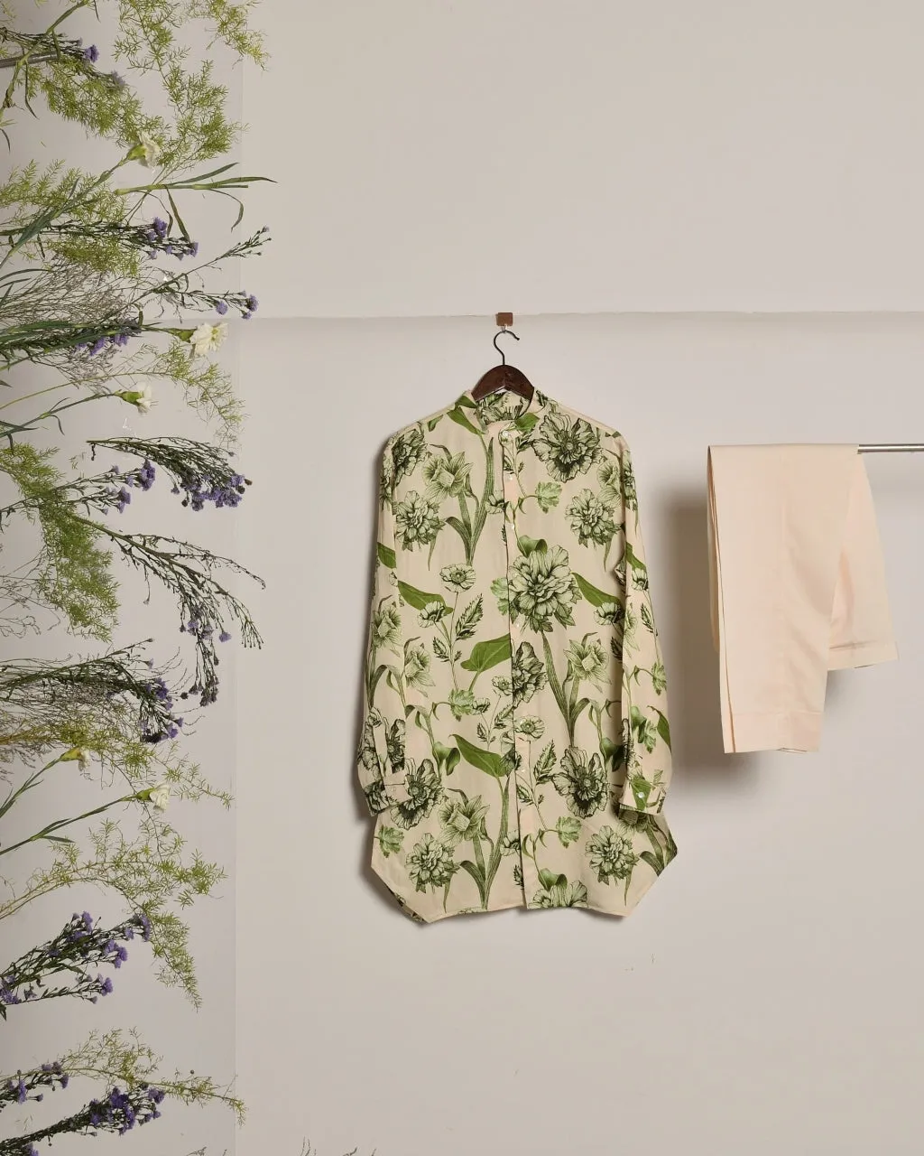 Olive Brava Kurta & Pajama Bandi Set