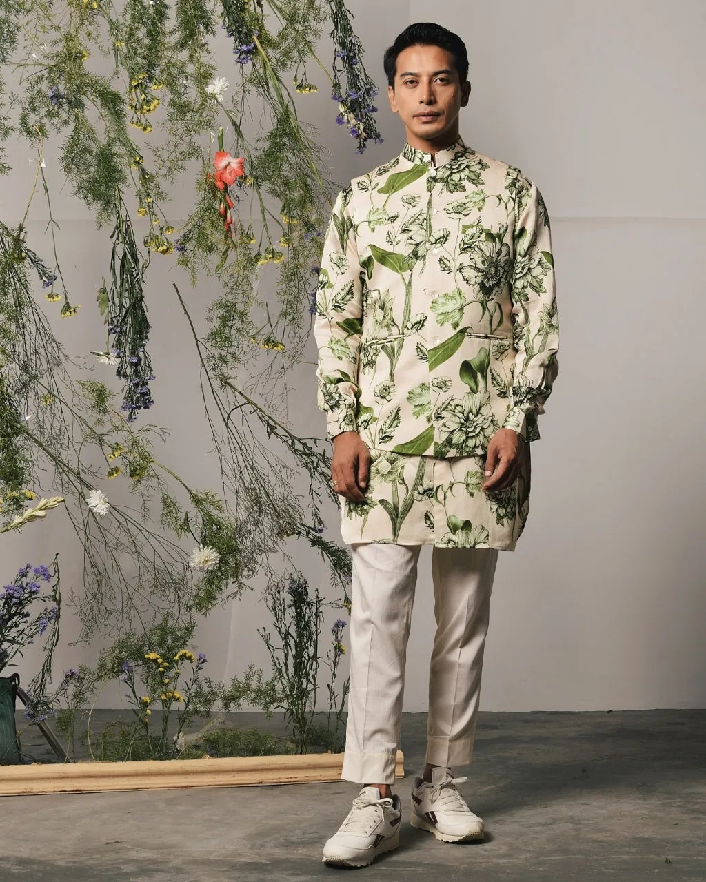 Olive Brava Kurta & Pajama Bandi Set
