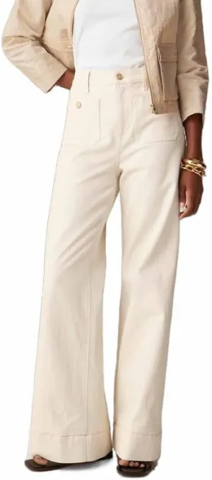 Oprah's Favorite - Tummy Control Sailor Wide Leg Trouser, Chiccurva Jeans, Wide Leg Cropped Denim Pants