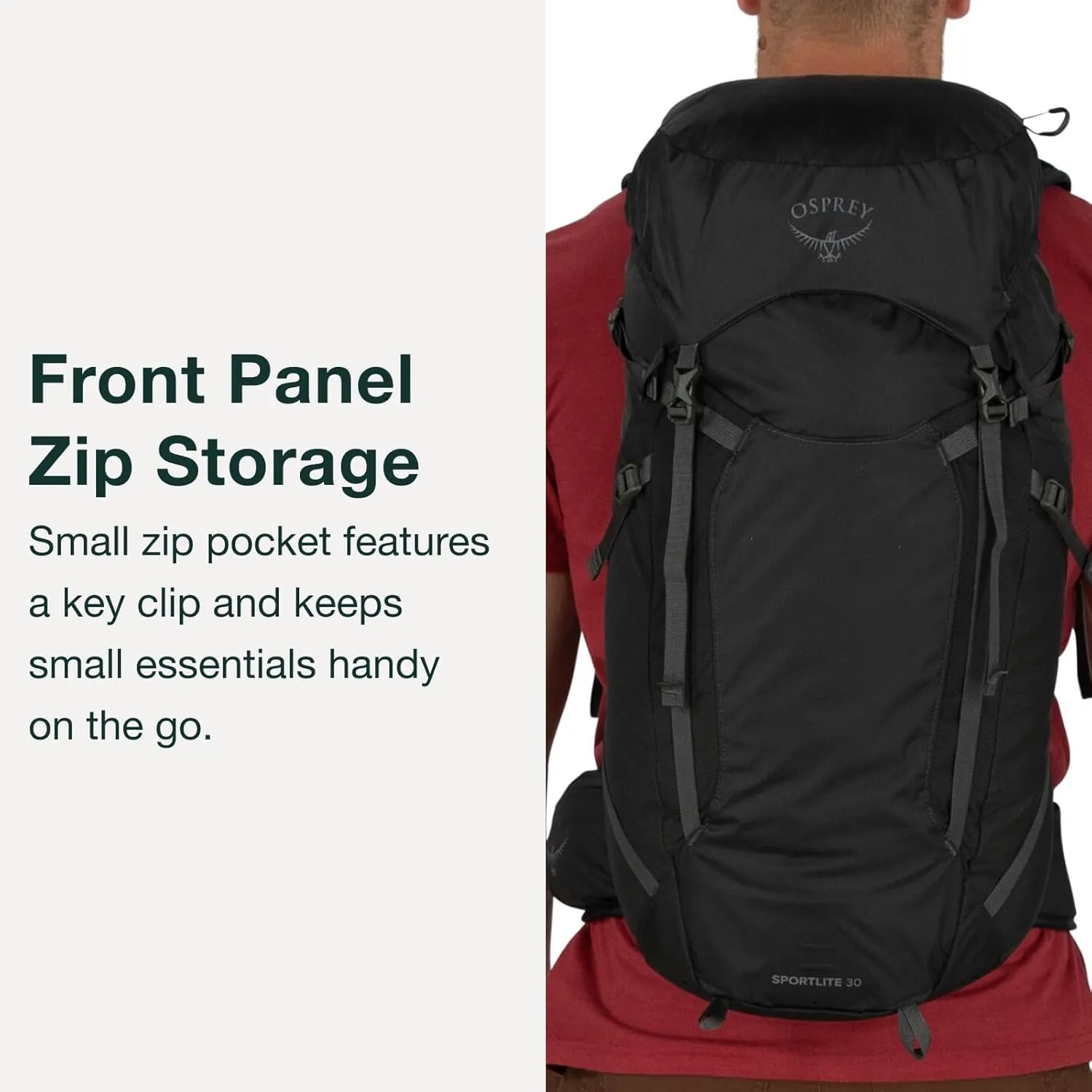 Osprey Sportlite 30L Unisex Lightweight Hiking Backpack, Tungsten/Grey Wolf, S/M