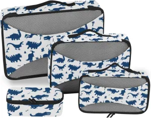 Packing Cube 4 Set Luggage Organizers for Suitcase Suitcase Packing Cubes for Travel Paxking Cubes Cute Cartoon Dinosaurs