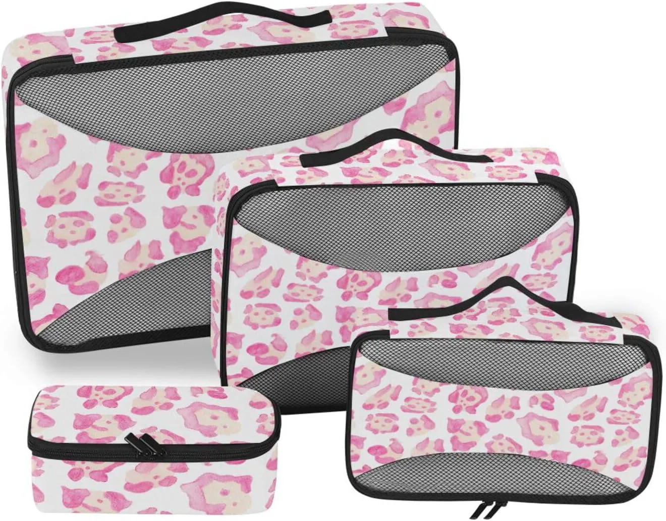 Packing Cubes for Suitcases Set of 4 Luggage Cubes for Packing Suitcase Packing Cubes for Travel Packing Cuves Watercolor Leopard