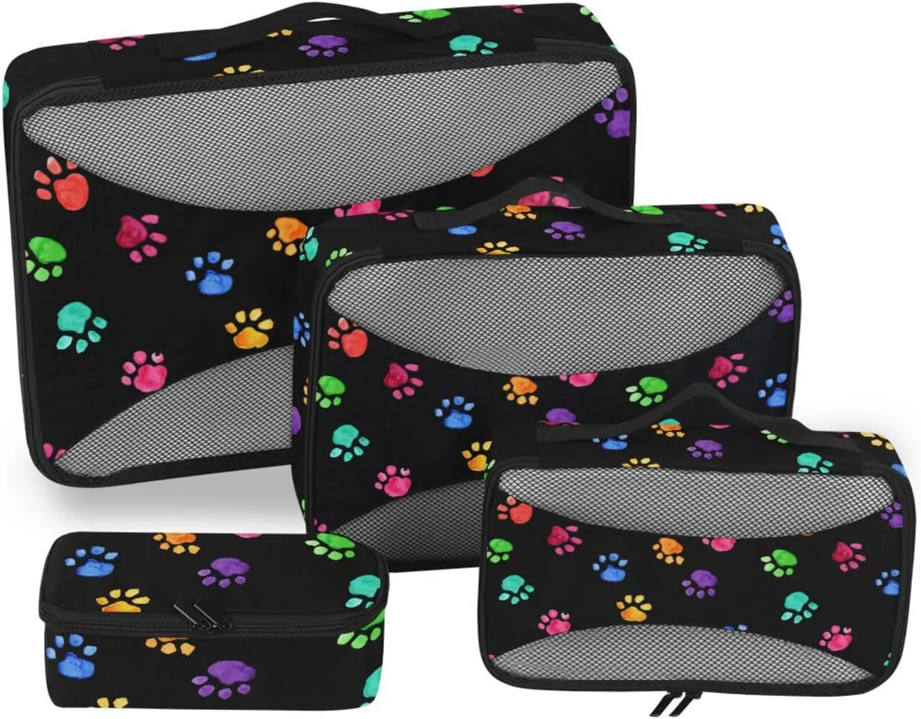 Packing Cubes for Travel Set of 4 Luggage Organizer Bags Luggage Packing Organizers Paxking Cubes Colorful Cute Paws