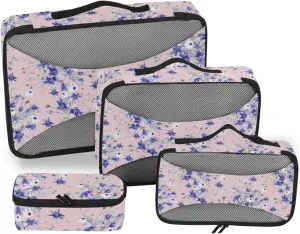 Packing Cubes for Travel Set of 4 Luggage Organizer Bags Suitcase Cubes for Packing Packing Cuves Flowers Floral