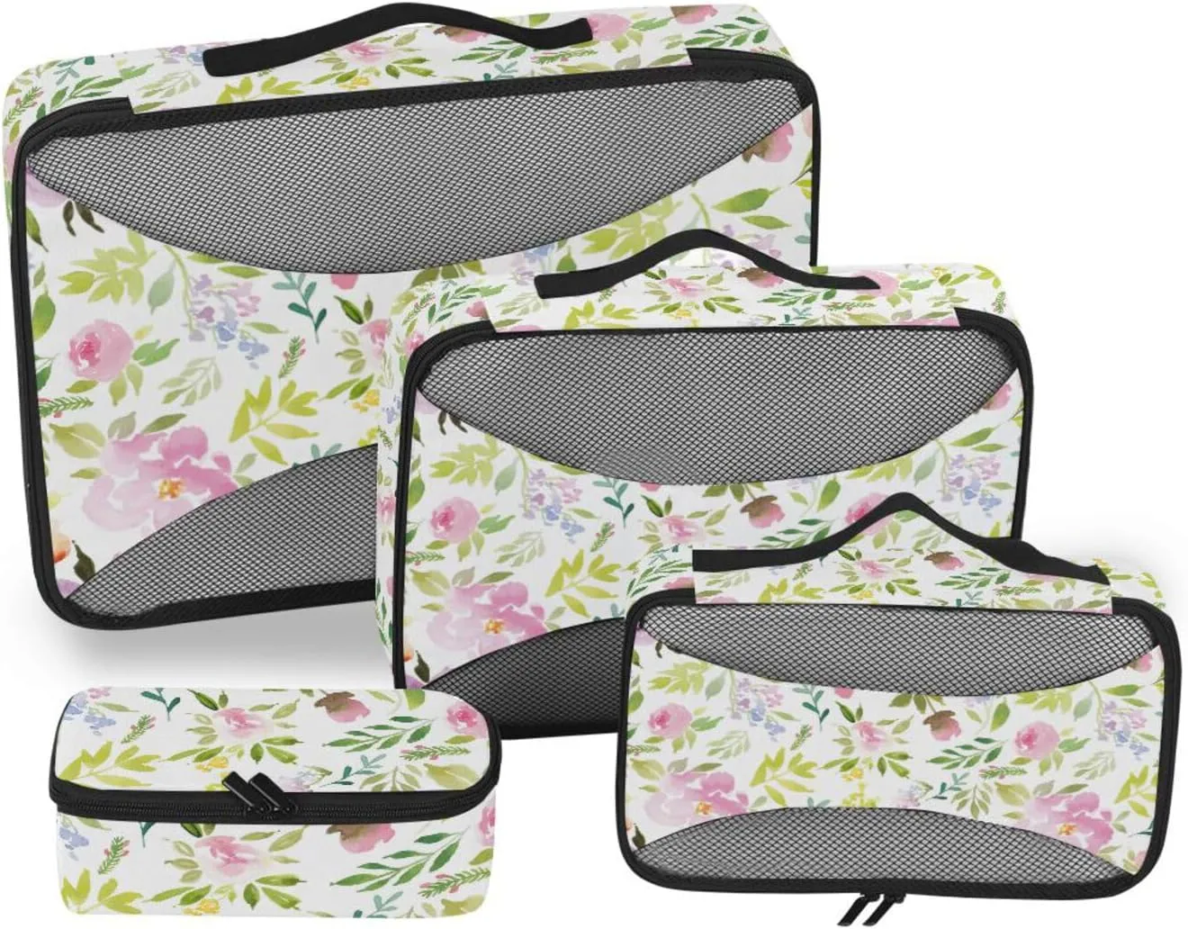 Packing Cubes for Travel Set of 4 Suitcase Organizer Suitcase Packing Cubes for Travel Oacking Cubes Watercolor Flowers