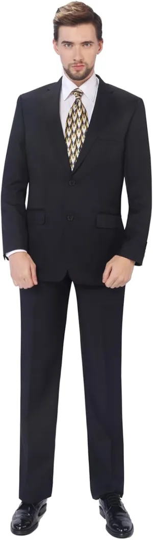 P&L Men's 2-Piece Classic Fit Single Breasted 2 Buttons Blazer & Trousers Suit