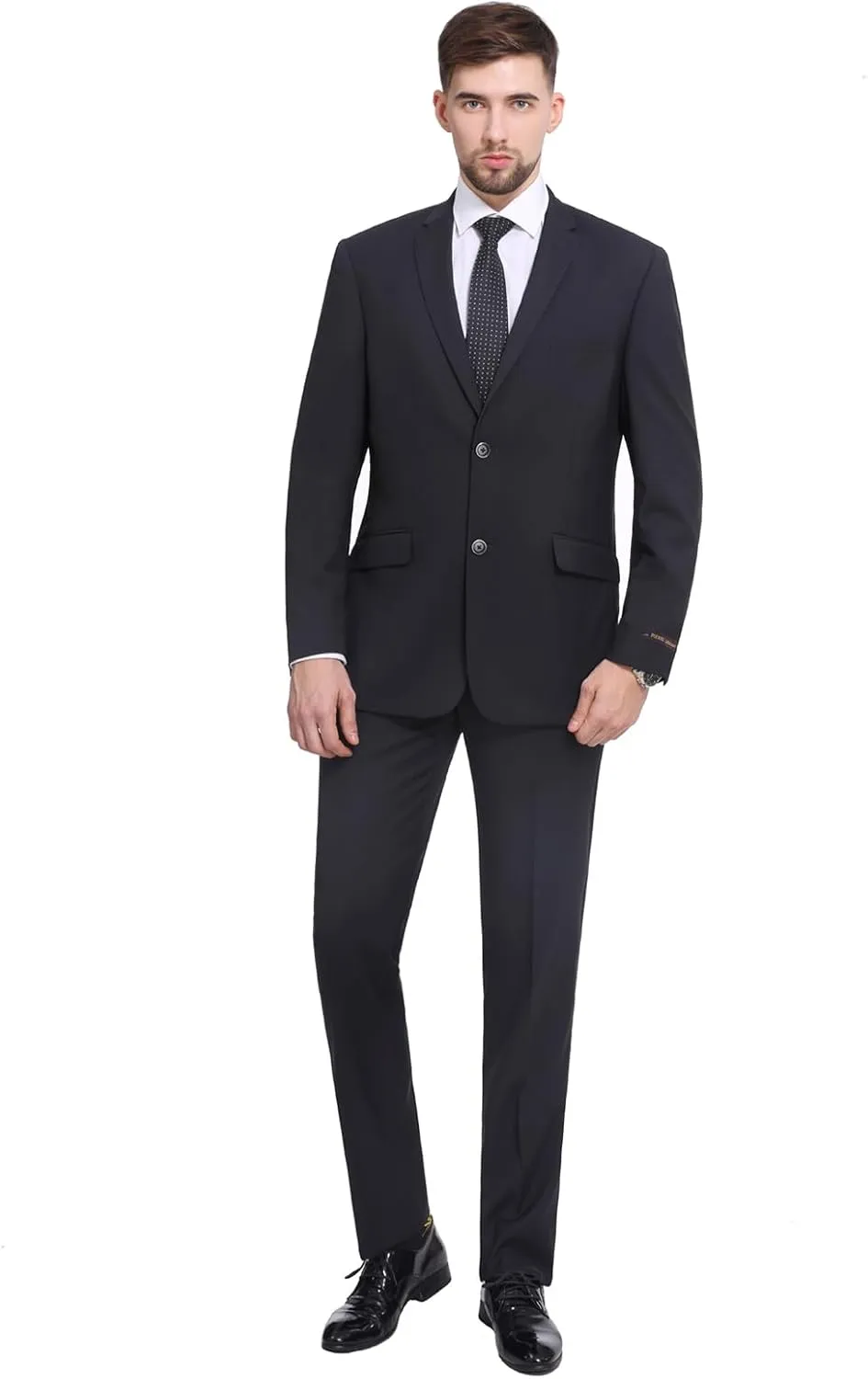 P&L Men's Suit Slim Fit 2 Piece for Business Wedding Prom Premium Jacket Blazer and Flat Pants Set