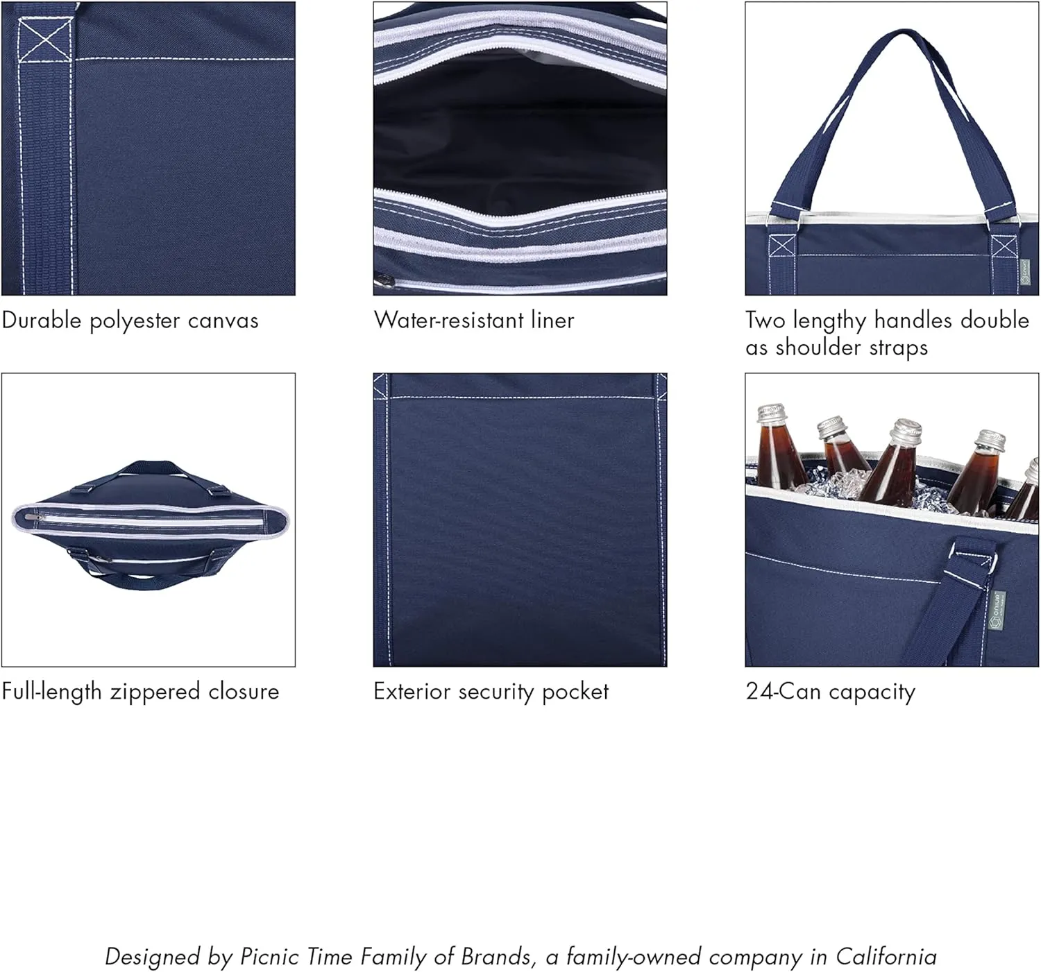 PICNIC TIME NFL Topanga Cooler Bag, Soft Cooler Tote Bag, Picnic Cooler