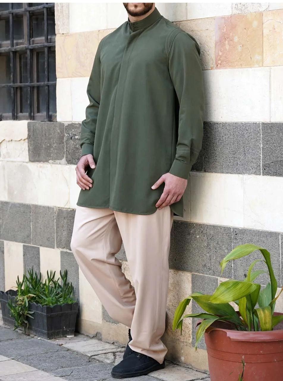 Pintucked Collar Shirt