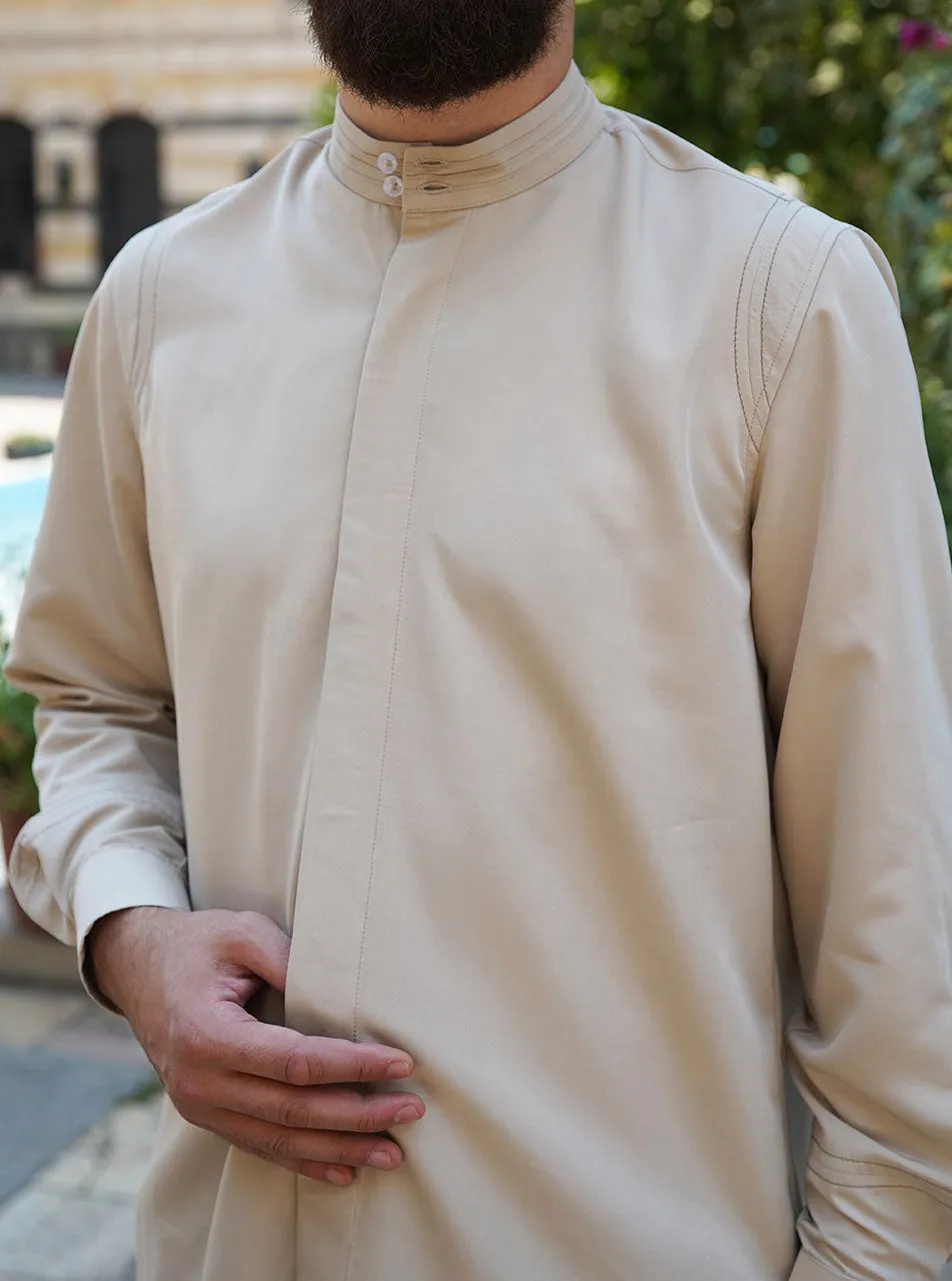 Pintucked Collar Shirt