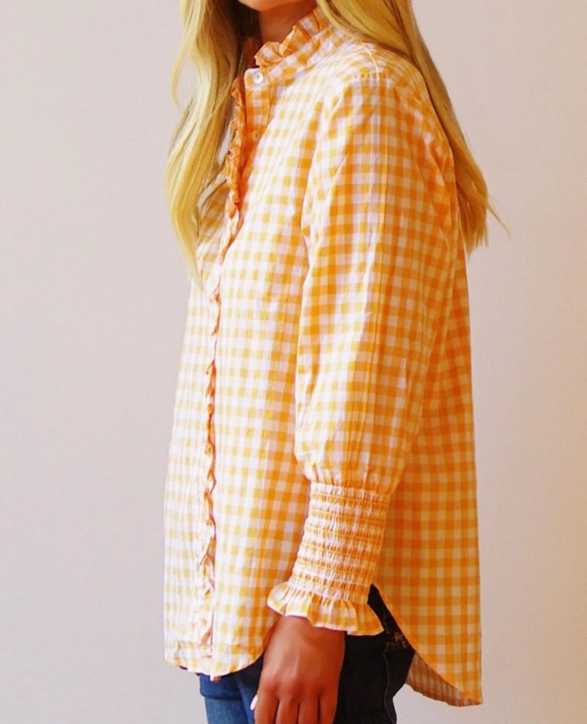 POPPY SHIRT - GINGHAM MANDARIN