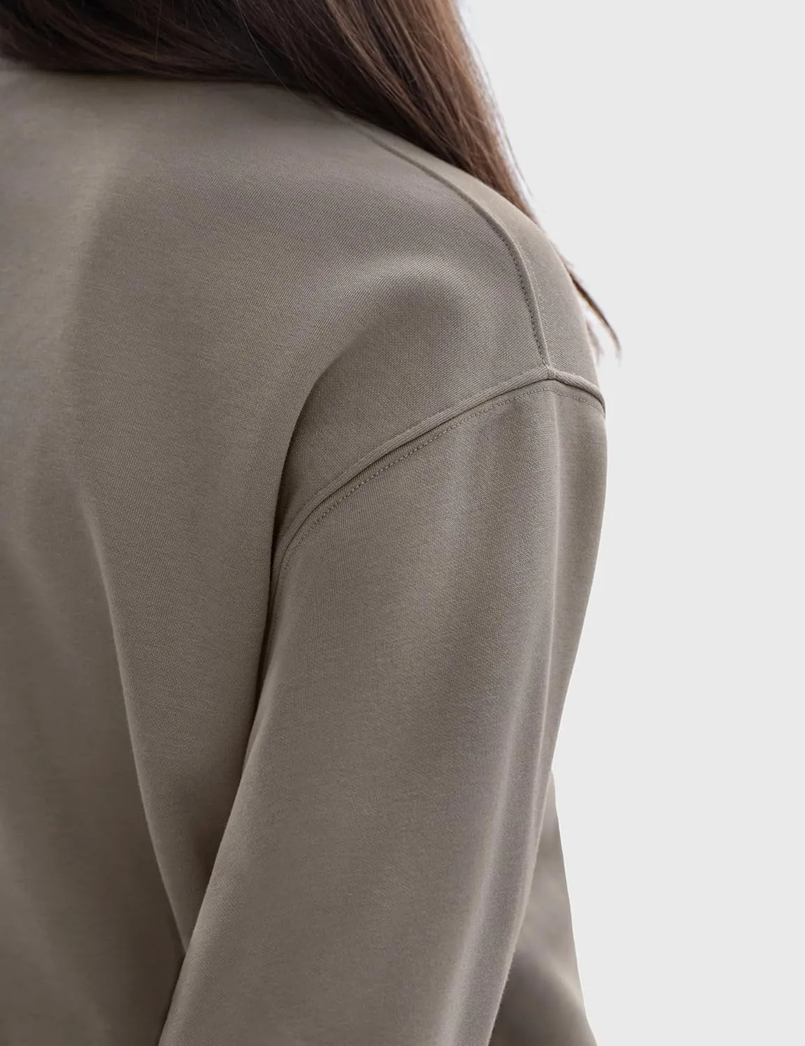 PUMIEY Women's Oversized Sweatshirts Fleece Crew Neck Hoodies with Pockets Long Sleeve Pullover Tops Three-No Collection