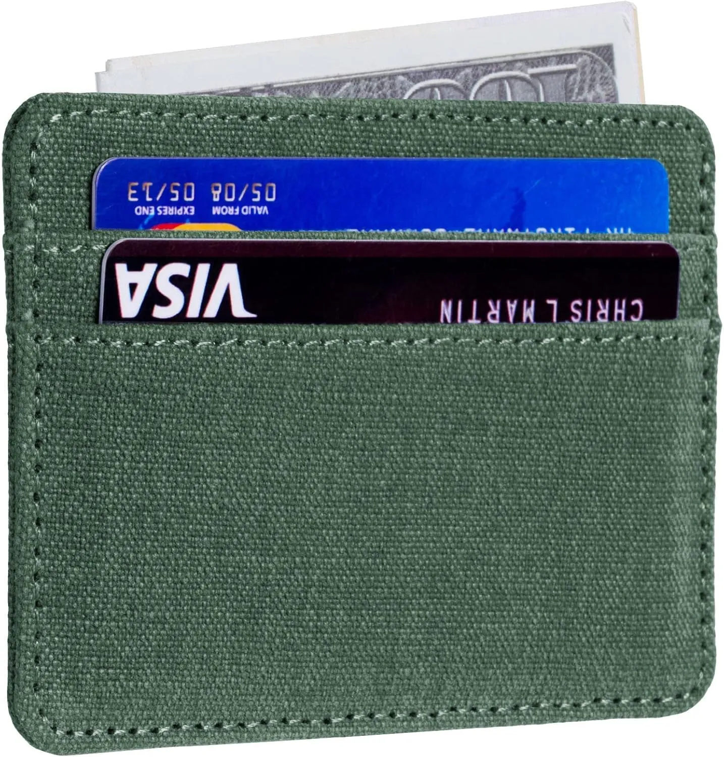 Qbool Mens Front Pocket Wallet Slim Minimalist with RFID Blocking Cash Slot Credit Card Holder (Z-darkslategray)