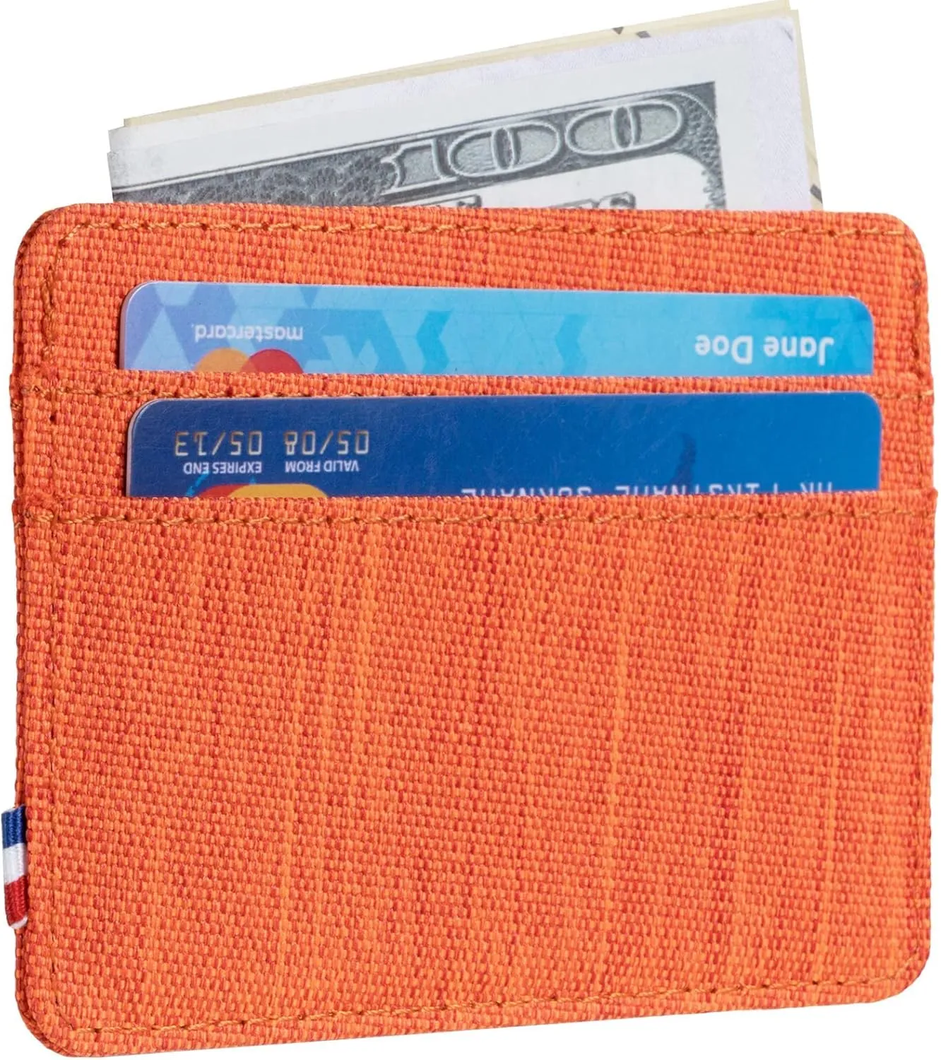 Qbool Mens Front Pocket Wallet Slim Minimalist with RFID Blocking Cash Slot Credit Card Holder (Z-Nacarat)