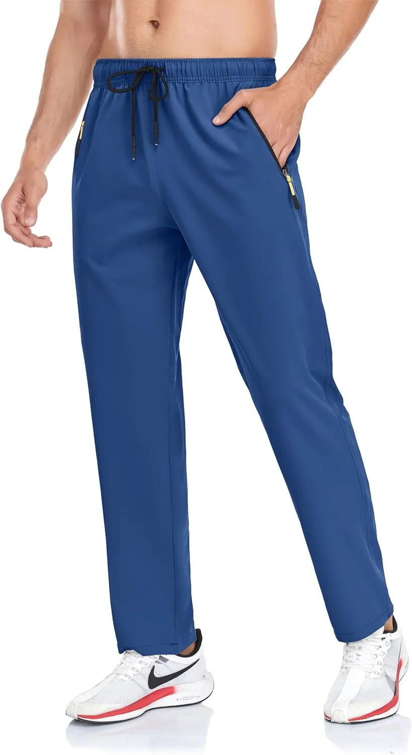 Rapoo Men's Lightweight Pants with Zipper Pockets Quick Dry Workout Athletic Travel Pants
