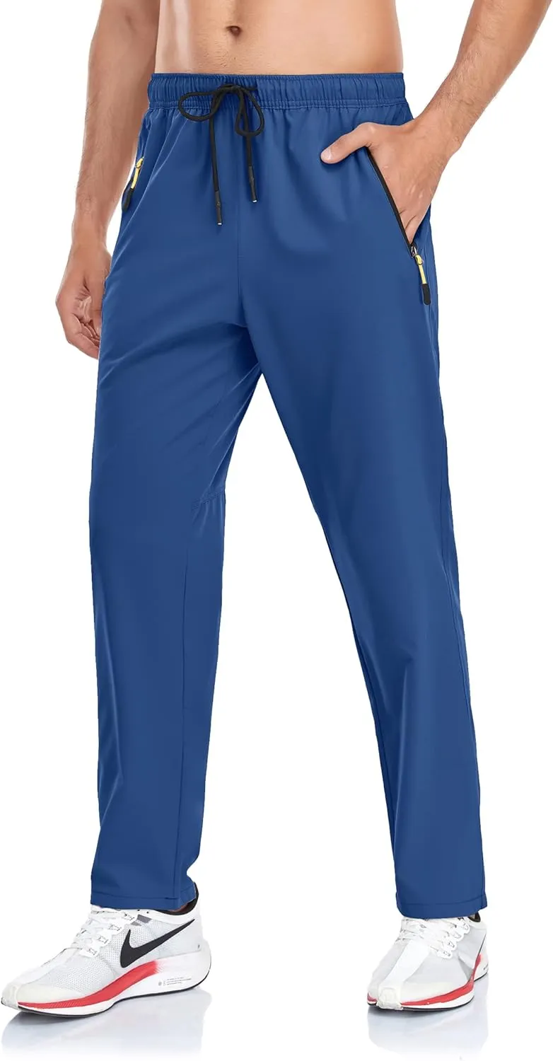Rapoo Men's Lightweight Pants with Zipper Pockets Quick Dry Workout Athletic Travel Pants