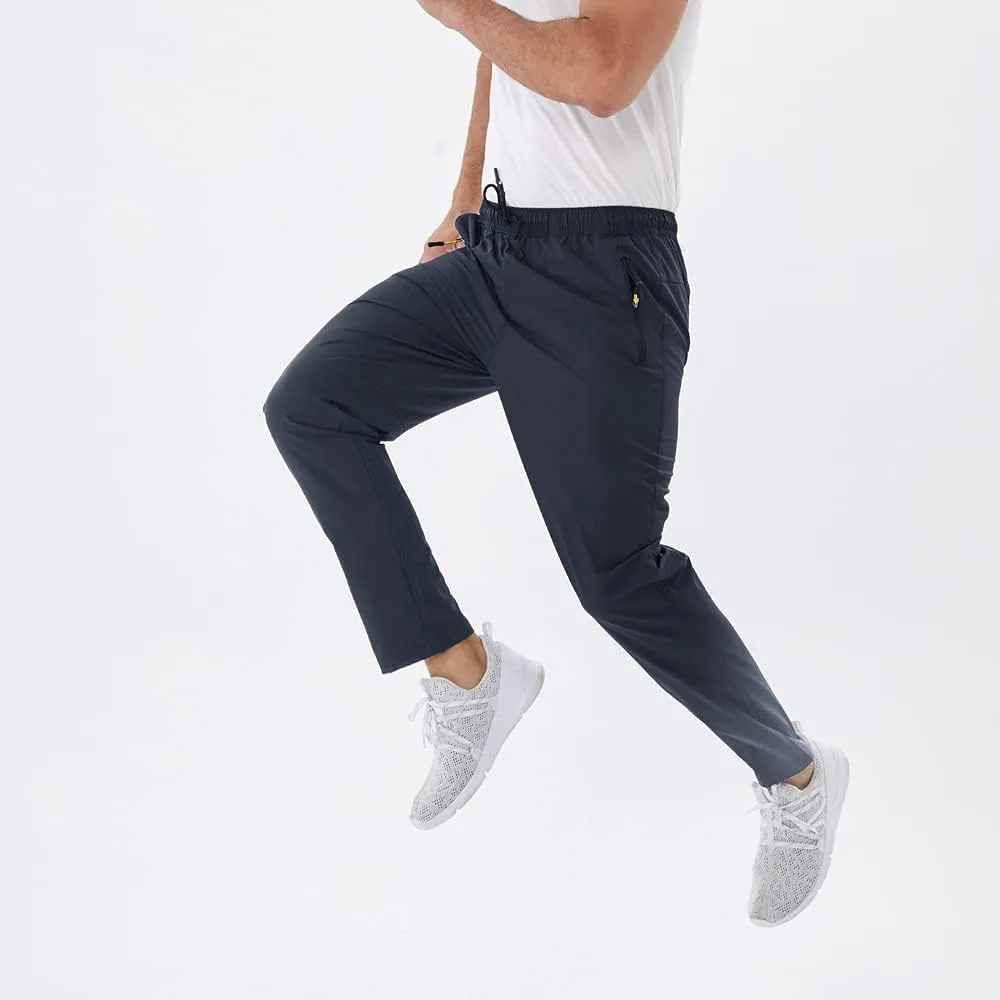 Rapoo Men's Lightweight Pants with Zipper Pockets Quick Dry Workout Athletic Travel Pants