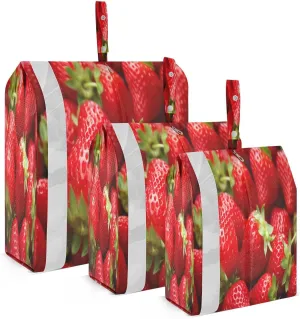 Red Strawberry Packing Cubes for Travel 3 Set Compressible Packing Cubes Luggage Bags Organizer for Travel Compression