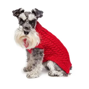 RED SUPER CHUNKY DOG SWEATER