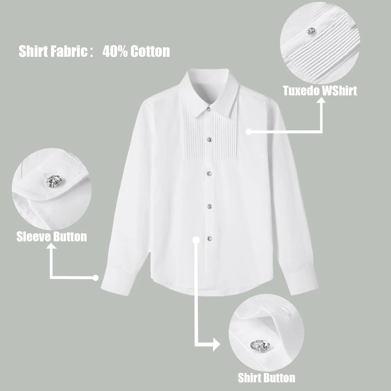 Rogers & Morris Boys Velvet Tuxedo Suit Formal Outfits Slim Fit Kids 5 Piece Set Shawl Lapel with 2 Bow-tie