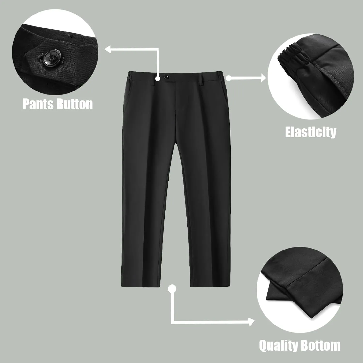 Rogers & Morris Boys Velvet Tuxedo Suit Formal Outfits Slim Fit Kids 5 Piece Set Shawl Lapel with 2 Bow-tie