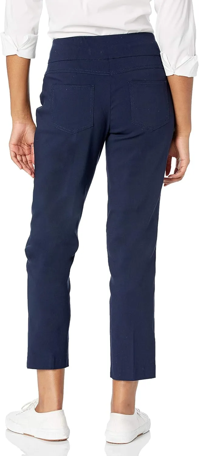 Ruby Rd. Womens Womens Mid-Rise Pull-on Straight Solar Millenium Tech Ankle Pant