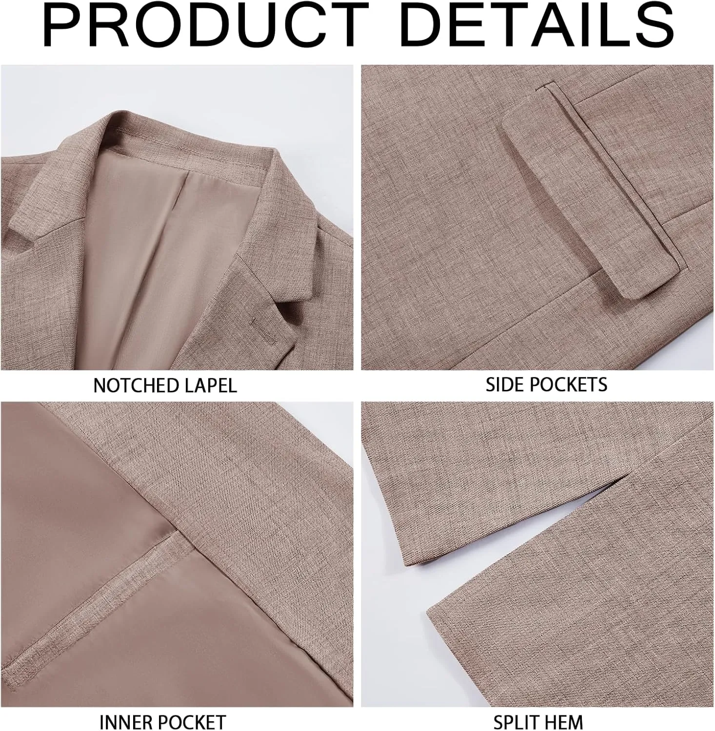Runcati Mens 2 Piece Suit Slim Fit Two Button Solid Tuxedo Jacket Blazer Pants Wedding Business Prom Sets