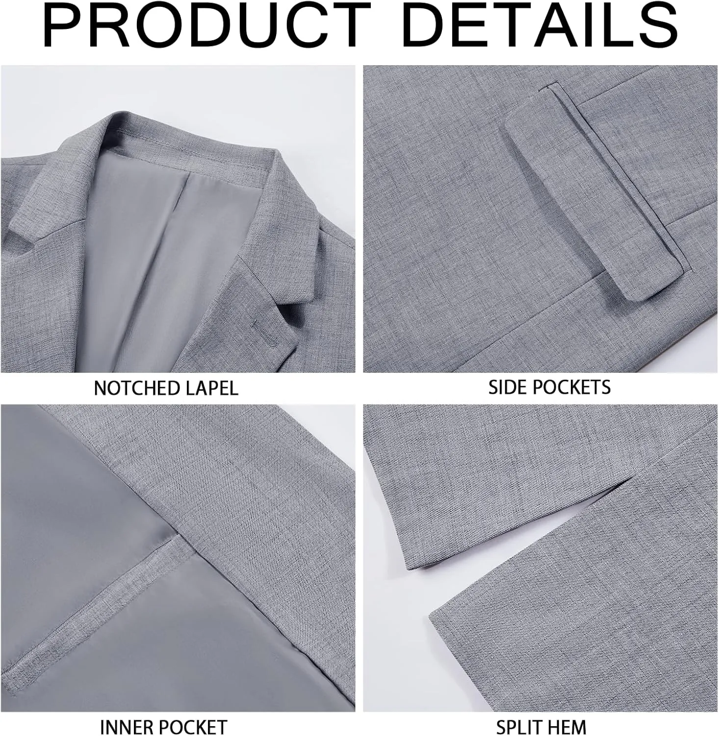 Runcati Mens 2 Piece Suit Slim Fit Two Button Solid Tuxedo Jacket Blazer Pants Wedding Business Prom Sets