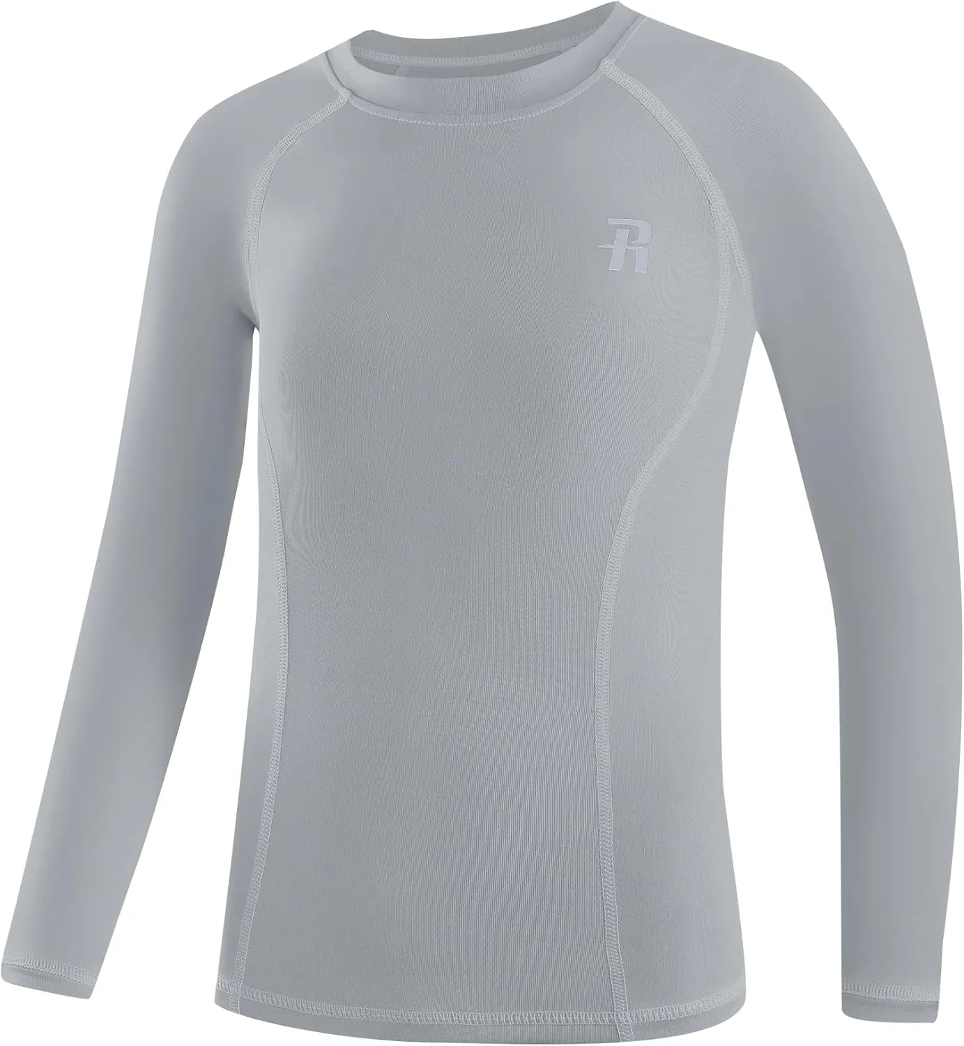 Runhit Boys Compression Shirt Kids Long Sleeve Athletic Undershirt Youth Quick Dry Base Layer for Football Baseball