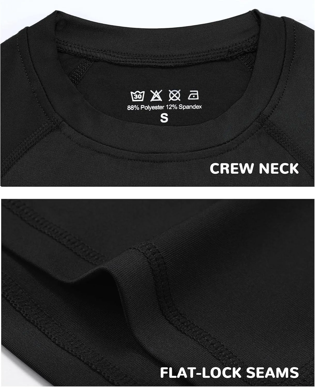 Runhit Boys Compression Shirt Kids Long Sleeve Athletic Undershirt Youth Quick Dry Base Layer for Football Baseball