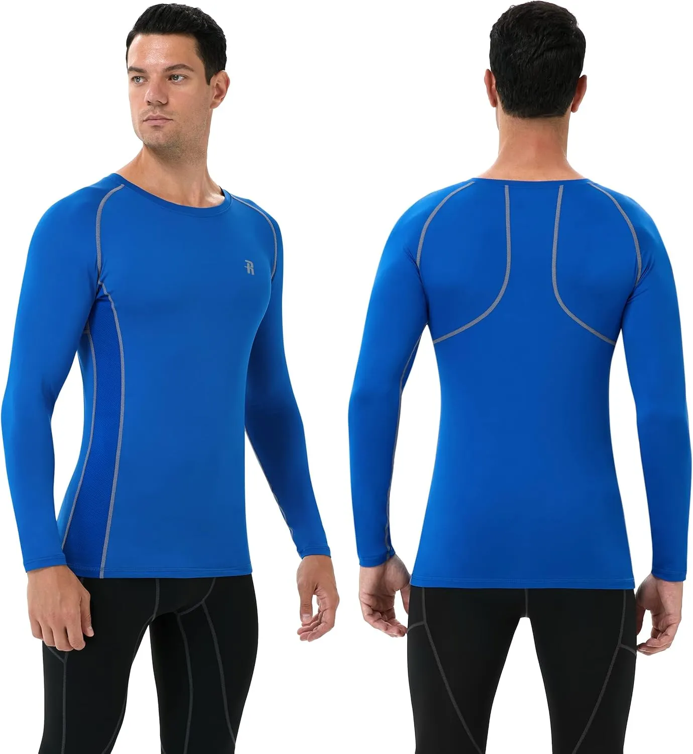 Runhit Compression Shirts for Men Long Sleeve Cool Dry Athletic Workout Tee Shirts Fishing Sun Shirts Sports Thermal Tights