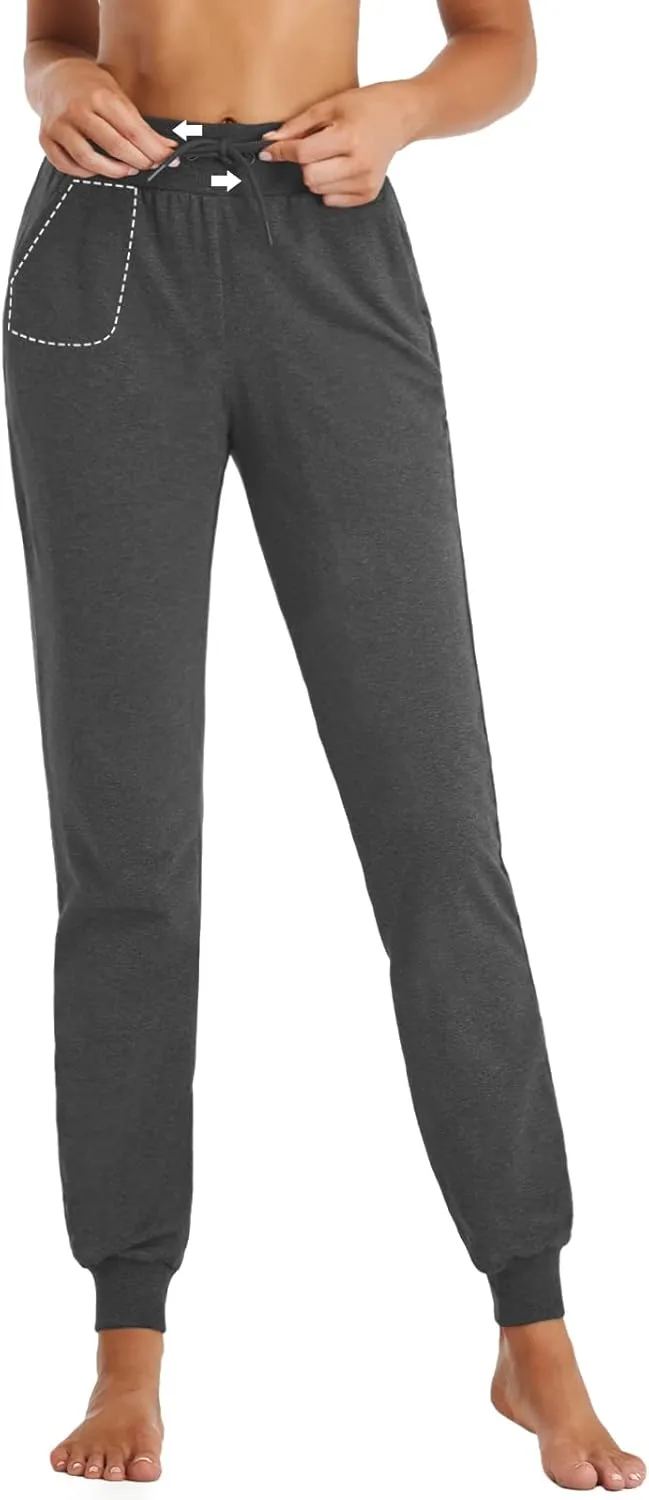 SEVEGO Tall Women's 30/32/34/36 Inseam Jogger Lightweight Cotton Sweatpants Zipper Pockets Running Long Sweat Pants