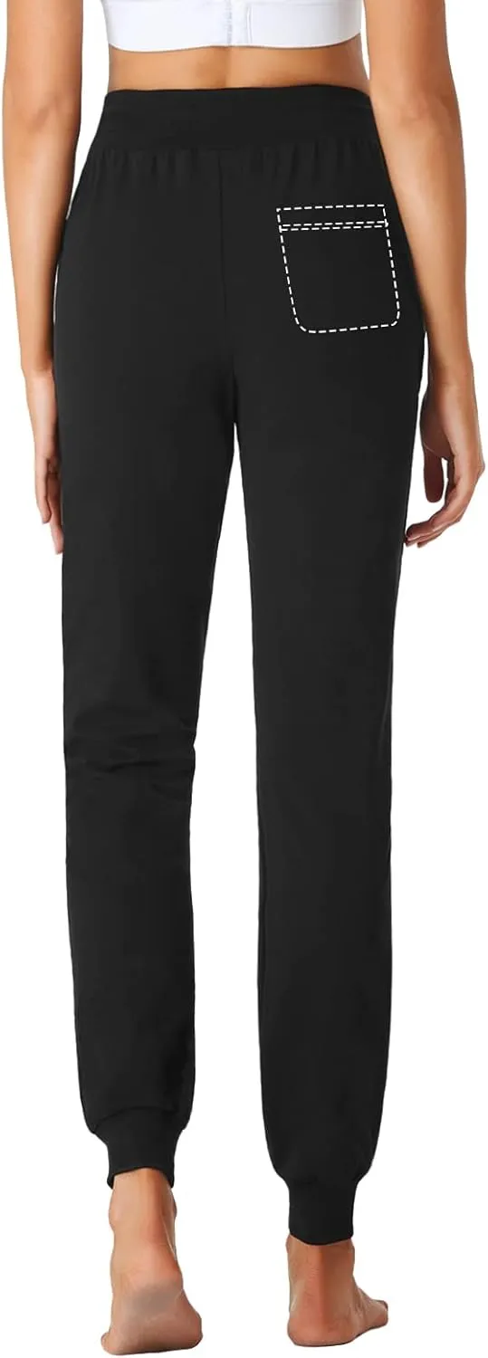 SEVEGO Tall Women's 30/32/34/36 Inseam Jogger Lightweight Cotton Sweatpants Zipper Pockets Running Long Sweat Pants
