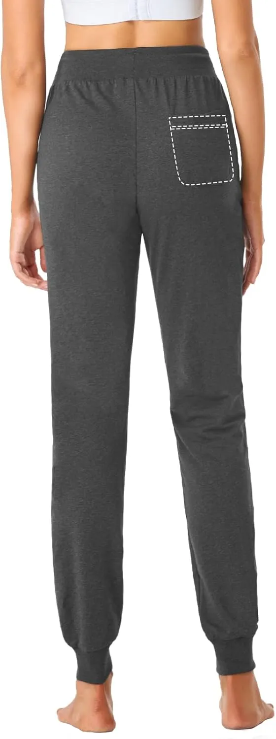 SEVEGO Tall Women's 30/32/34/36 Inseam Jogger Lightweight Cotton Sweatpants Zipper Pockets Running Long Sweat Pants