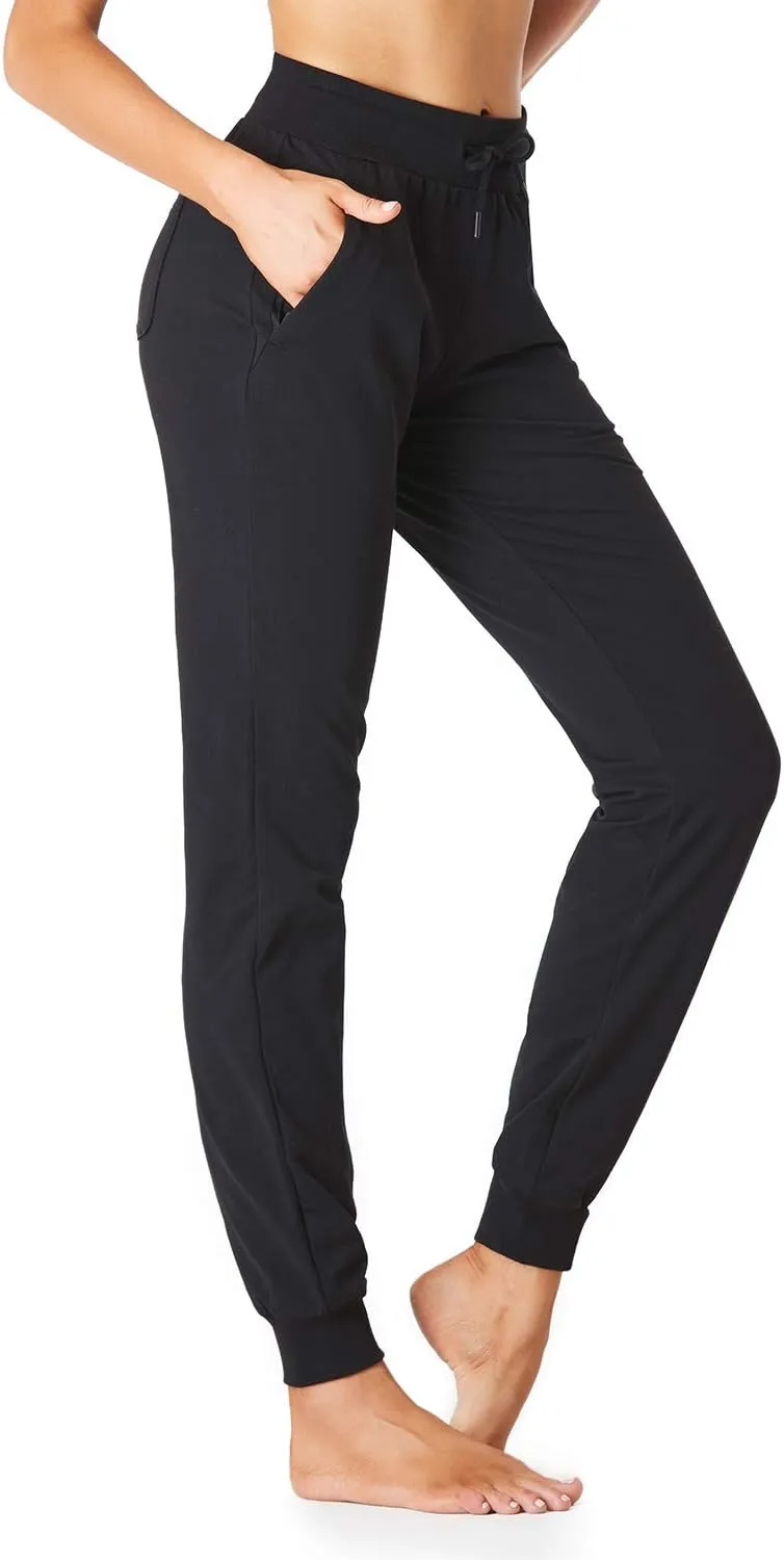 SEVEGO Tall Women's 30/32/34/36 Inseam Jogger Lightweight Cotton Sweatpants Zipper Pockets Running Long Sweat Pants