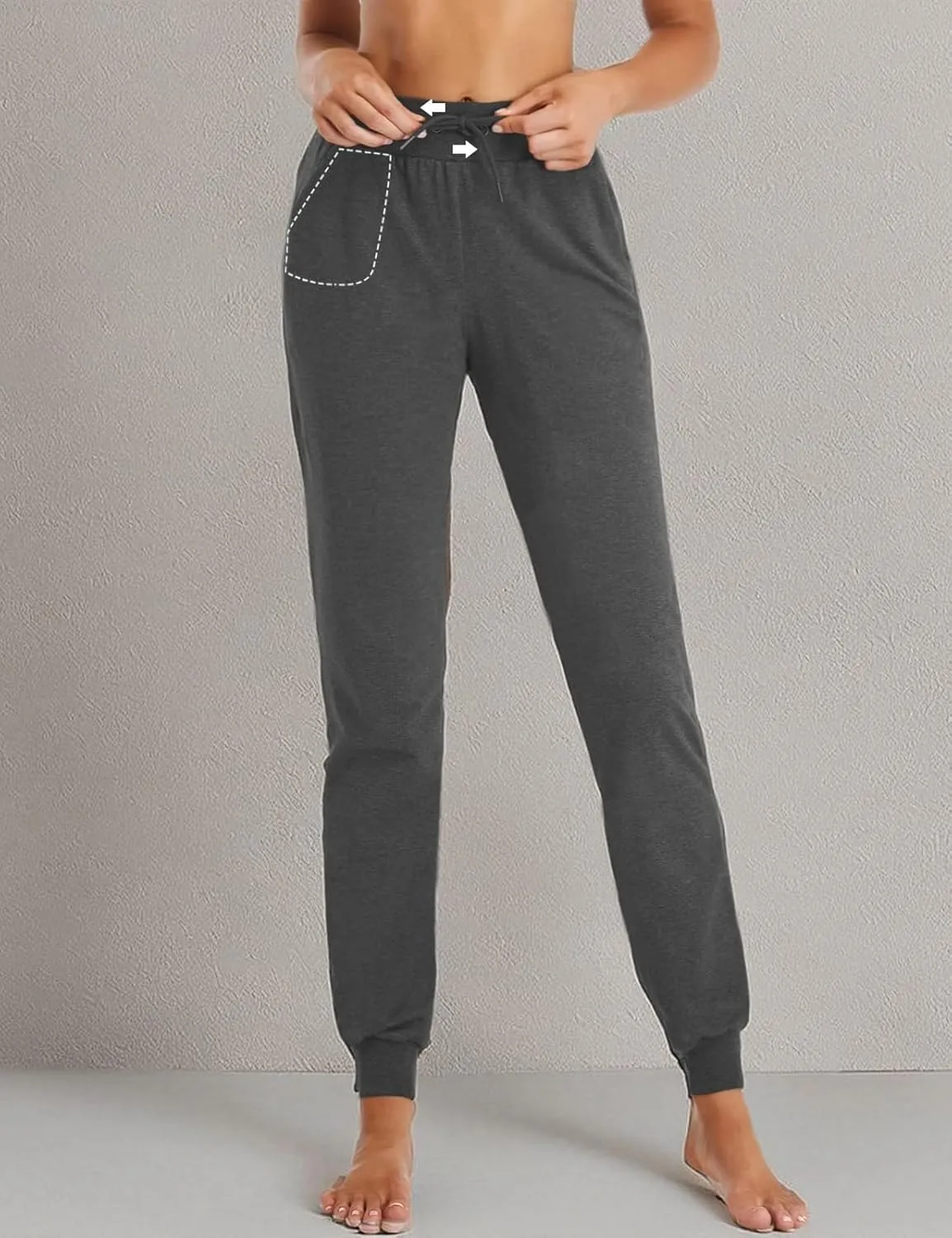 SEVEGO Tall Women's 30/32/34/36 Inseam Jogger Lightweight Cotton Sweatpants Zipper Pockets Running Long Sweat Pants