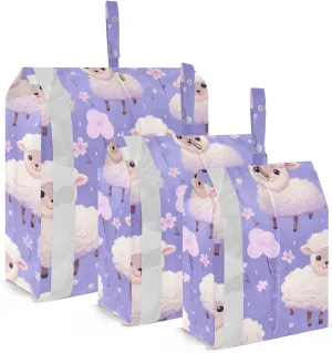 Sheeps Flowers Packing Cubes for Travel 3 Set Travel Organizer Bags Luggage Organizer Bags for Carry On