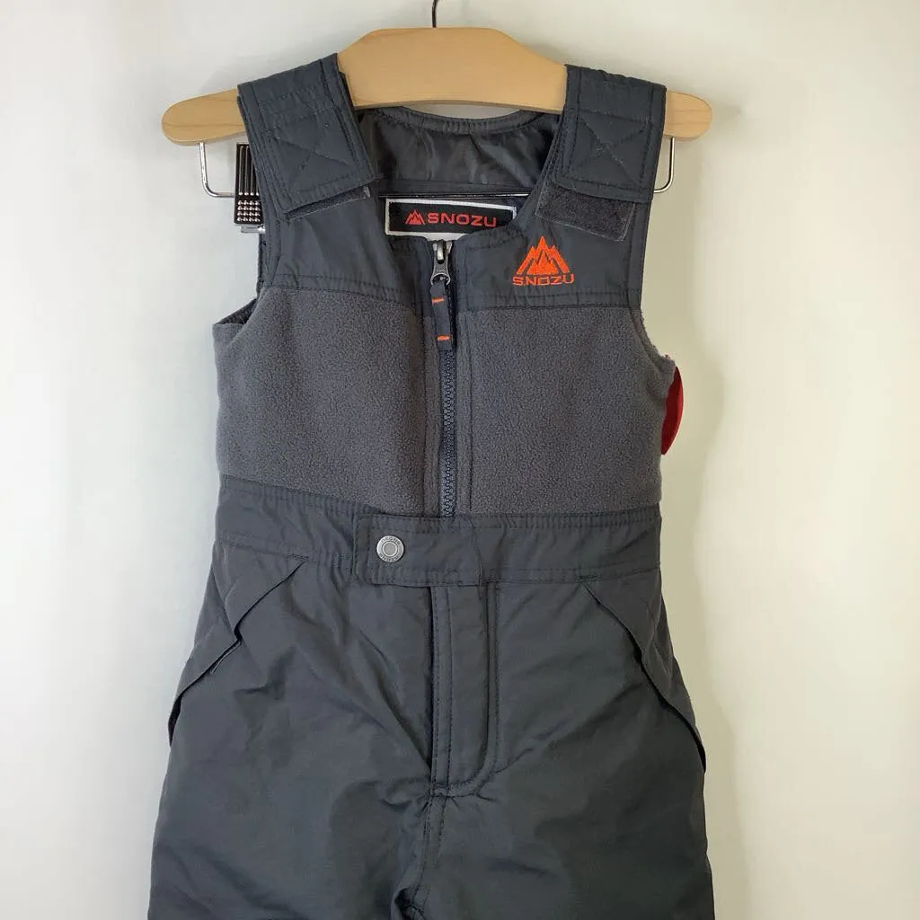 Size 2: Snozu Black Fleece Upper Snow Bibs