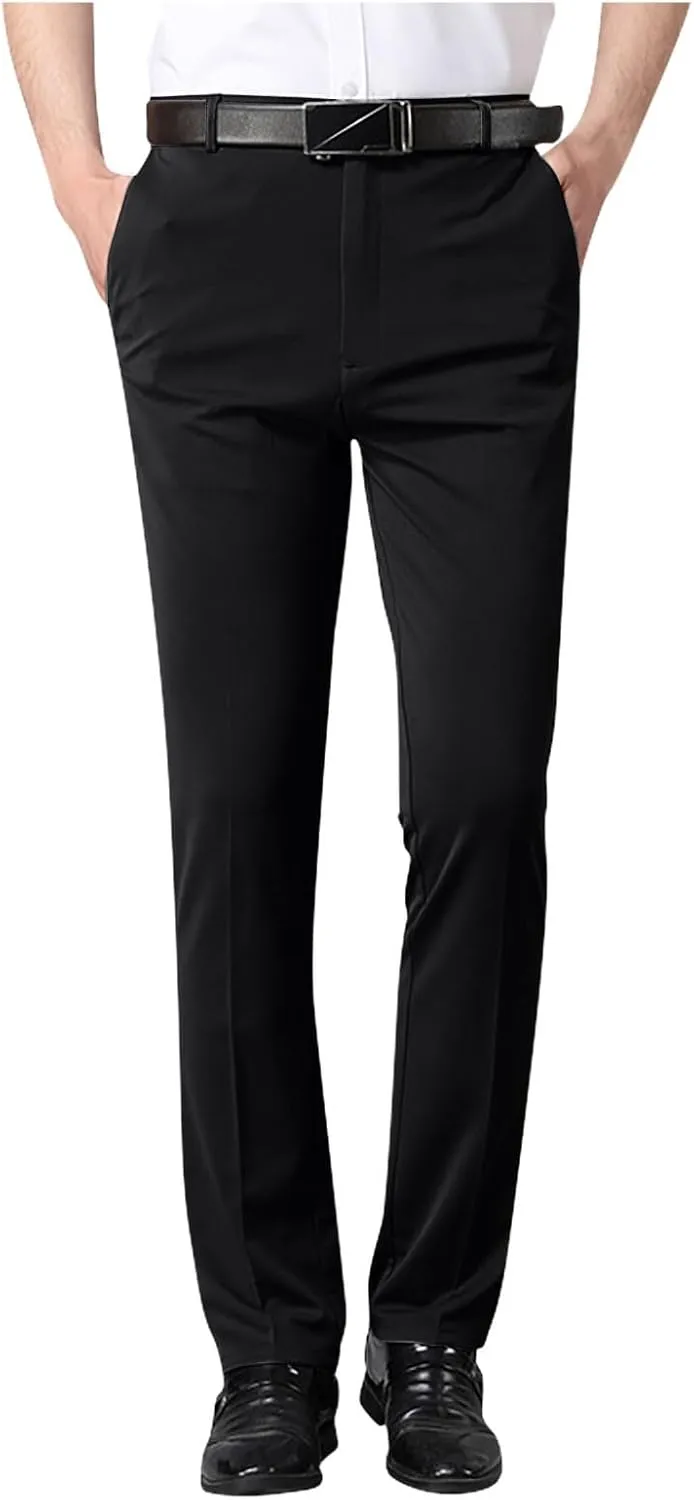 Slim Fit Straight Leg Office Pants for Men Thin Plain Business Casual Trousers Daily Going Out Work Suit Pant