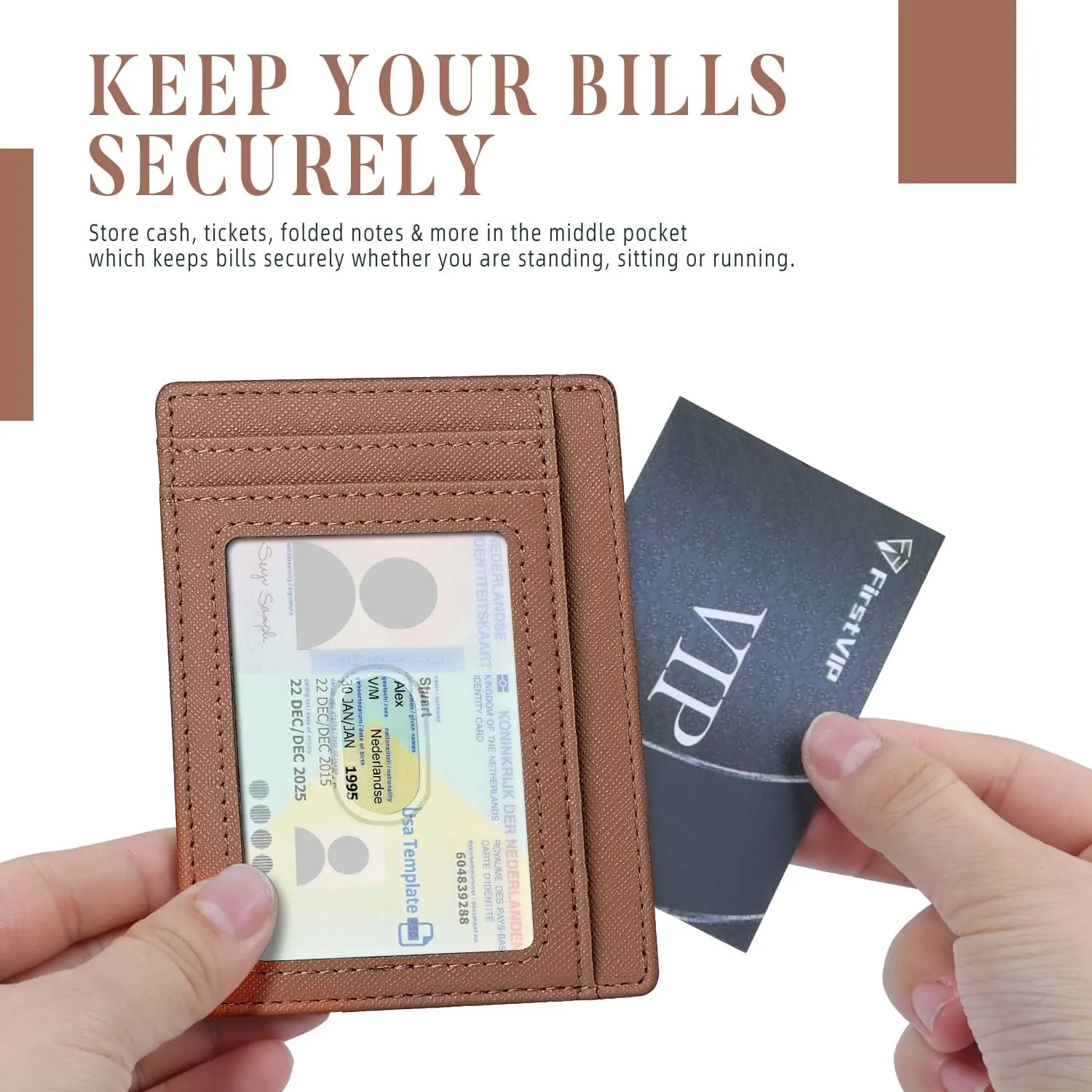 Slim Minimalist Front Pocket RFID Blocking Leather Wallets for Men and Women | Multiple Credit/Debit Card Holder | Thin Wallets for Boy Girl | Travel Friendly | Gifts For Him Her