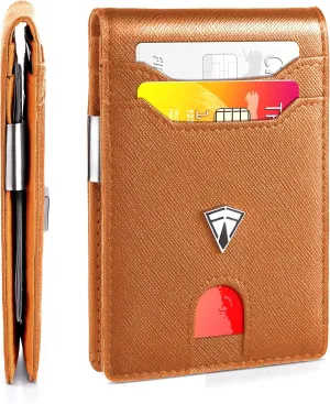 Slim Minimalist Front Pocket RFID Blocking Leather Wallets for Men and Women | Multiple Credit/Debit Card Holder | Thin Wallets for Boy Girl | Travel Friendly | Gifts For Him Her