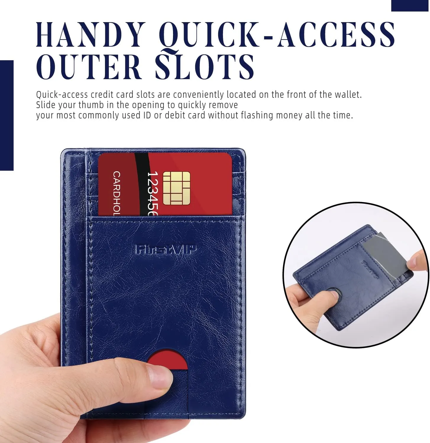Slim Minimalist Front Pocket RFID Blocking Leather Wallets for Men and Women | Multiple Credit/Debit Card Holder | Thin Wallets for Boy Girl | Travel Friendly | Gifts For Him Her