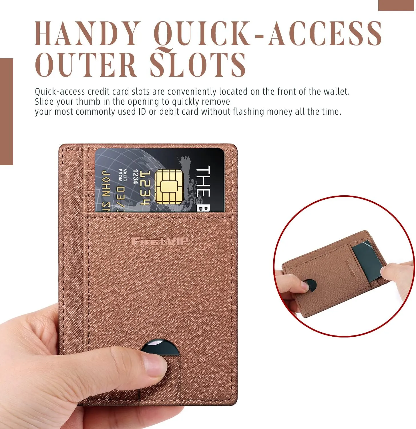 Slim Minimalist Front Pocket RFID Blocking Leather Wallets for Men and Women | Multiple Credit/Debit Card Holder | Thin Wallets for Boy Girl | Travel Friendly | Gifts For Him Her