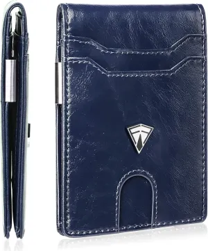 Slim Minimalist Front Pocket RFID Blocking Leather Wallets for Men and Women | Multiple Credit/Debit Card Holder | Thin Wallets for Boy Girl | Travel Friendly | Gifts For Him Her