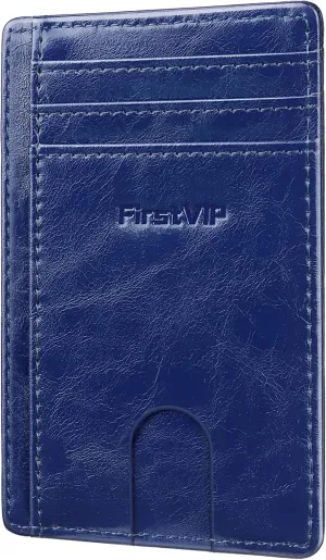 Slim Minimalist Front Pocket RFID Blocking Leather Wallets for Men and Women | Multiple Credit/Debit Card Holder | Thin Wallets for Boy Girl | Travel Friendly | Gifts For Him Her