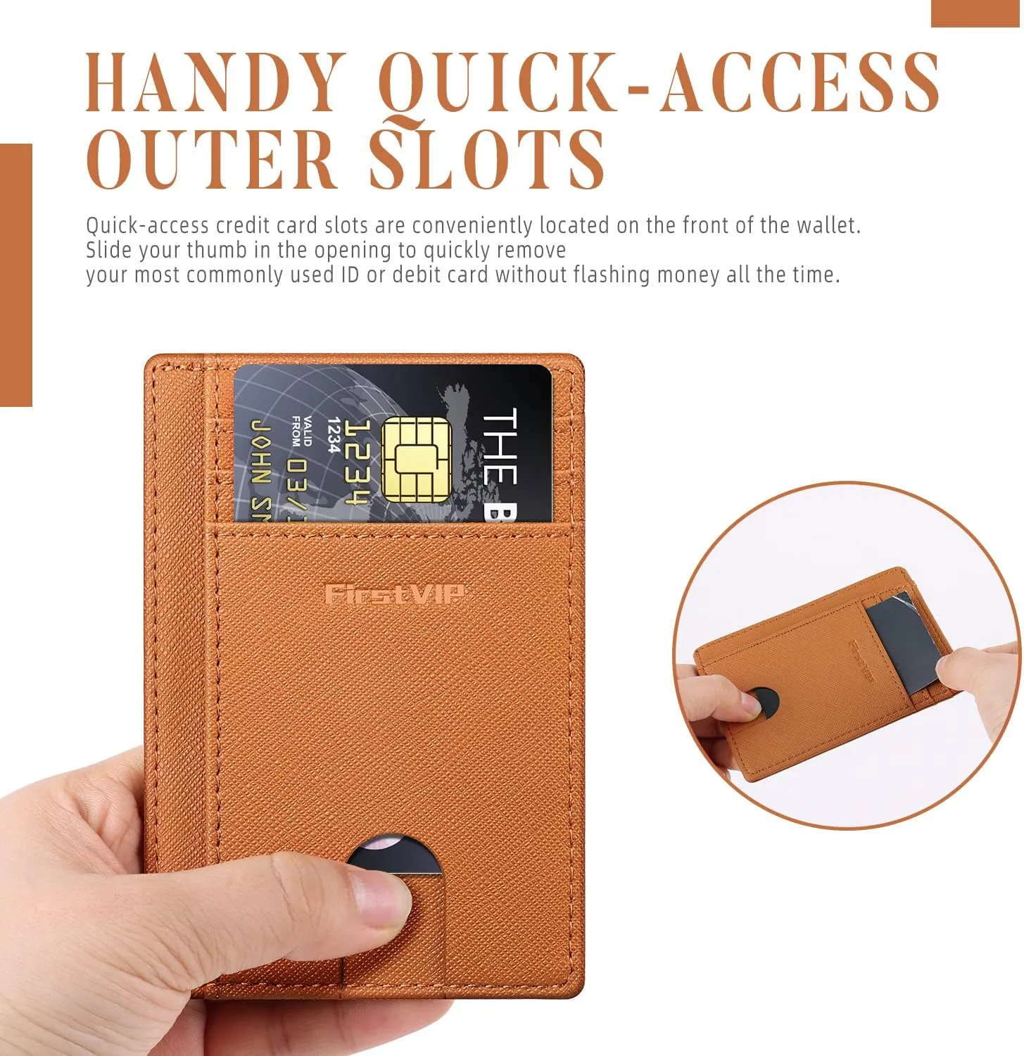 Slim Minimalist Front Pocket RFID Blocking Leather Wallets for Men and Women | Multiple Credit/Debit Card Holder | Thin Wallets for Boy Girl | Travel Friendly | Gifts For Him Her