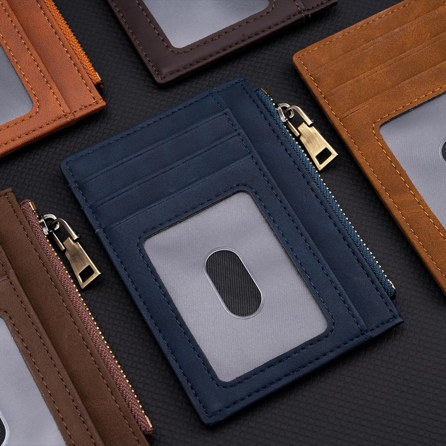 Slim Wallet for Women, Leather RFID Blocking Credit Card Holder Front Pocket Minimalist Wallet for Women Men