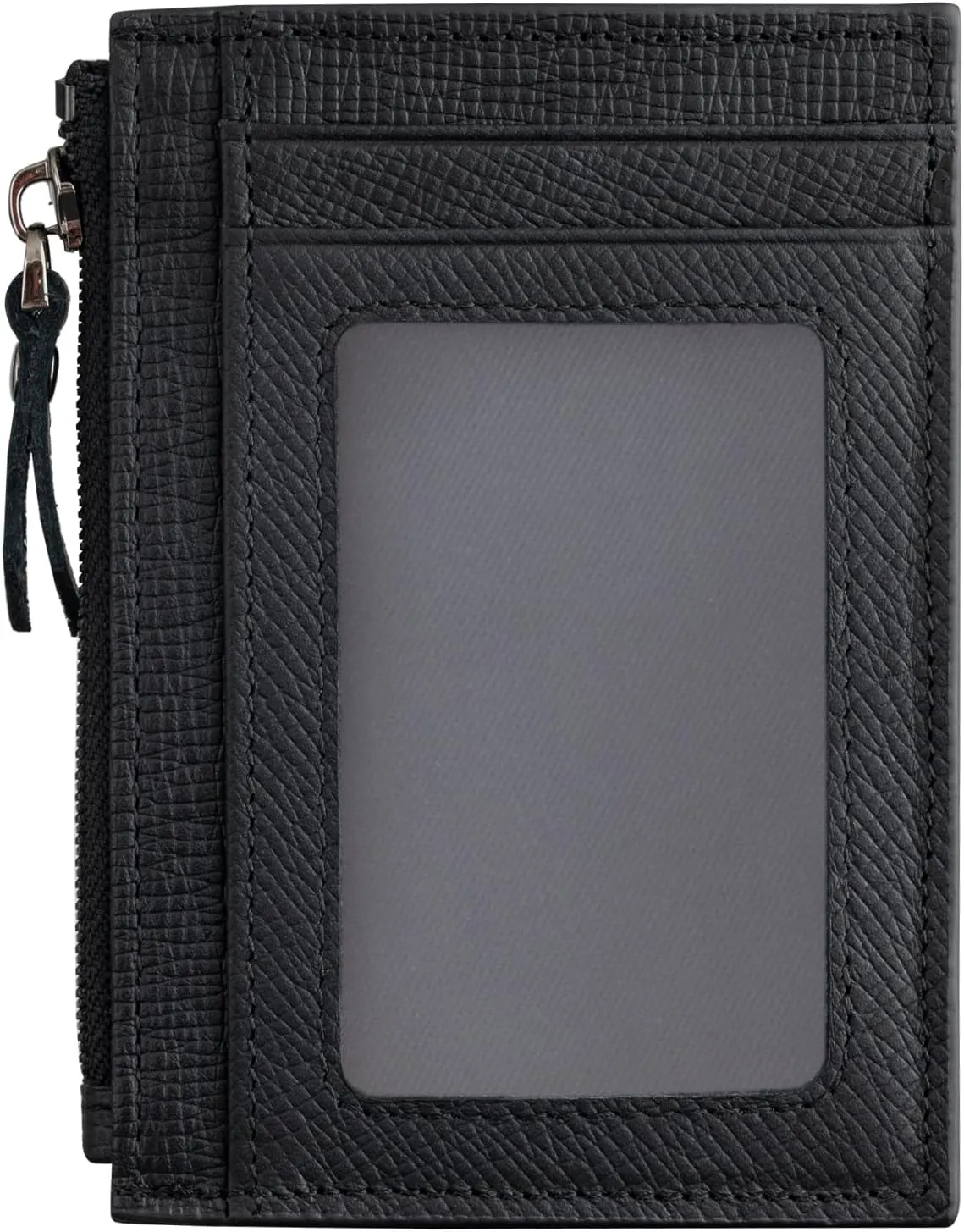 Slim Wallet for Women Small Leather RFID Blocking Credit Card Holder Minimalist Front Pocket Wallet with Coin Purses & Pouches,Black